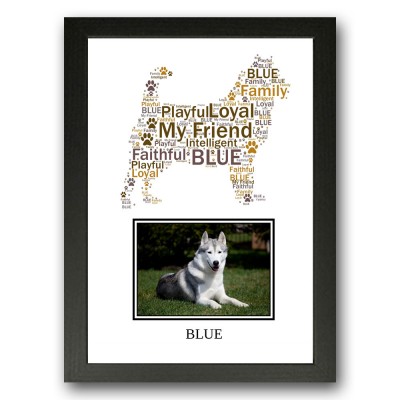 Personalised Siberian Husky Dog Word Art Gifts
